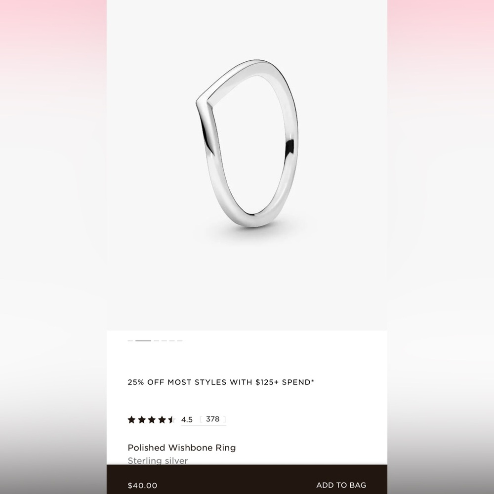 Pandora Sterling Silver Wishbone Ring